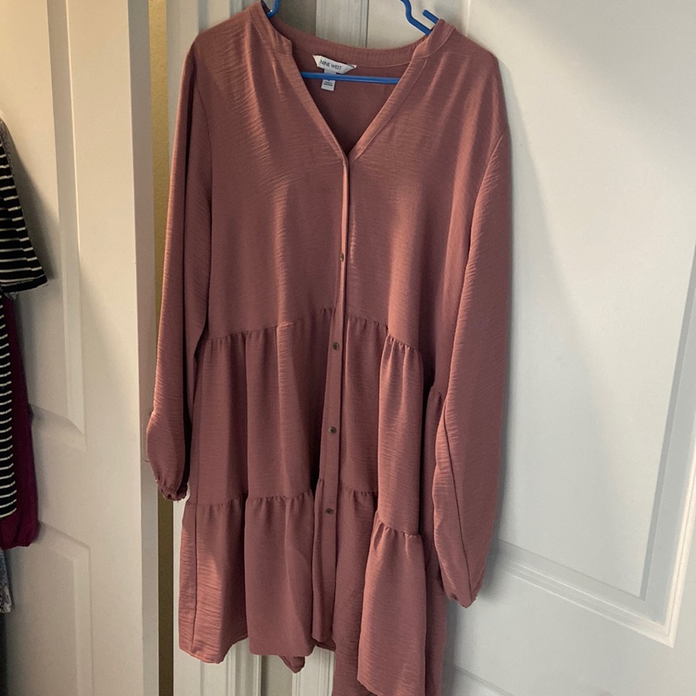 Long sleeve button detail dress
